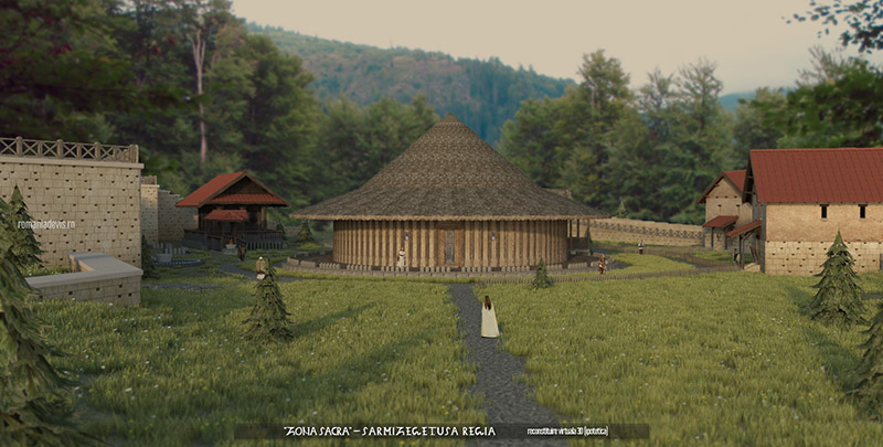 Zona Sacra Sarmizegetusa Regia reconstituire 3D